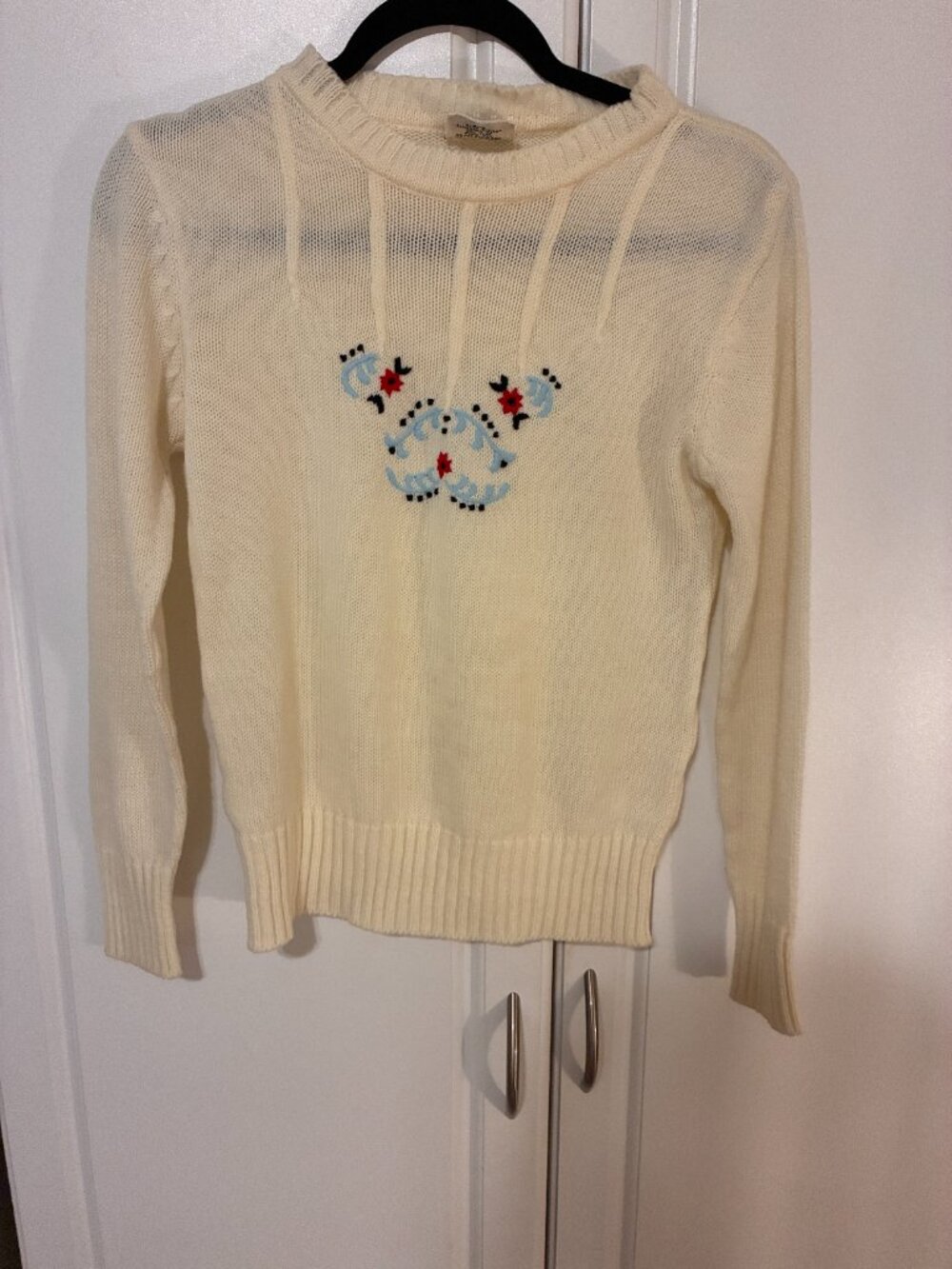 Vintage Cream Colored Knit Sweater (M)